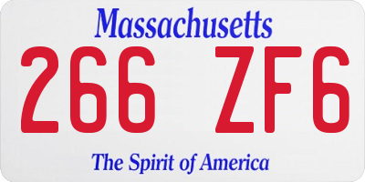 MA license plate 266ZF6