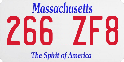 MA license plate 266ZF8