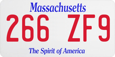 MA license plate 266ZF9