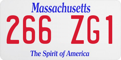 MA license plate 266ZG1