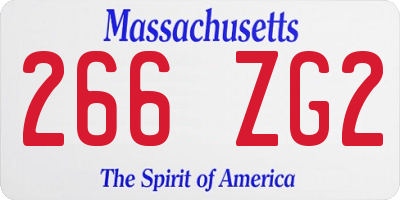 MA license plate 266ZG2