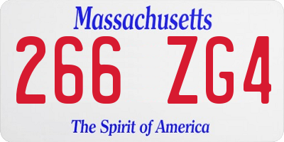MA license plate 266ZG4