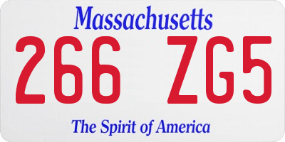 MA license plate 266ZG5