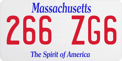 MA license plate 266ZG6