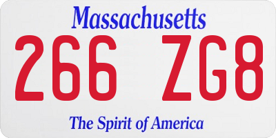 MA license plate 266ZG8