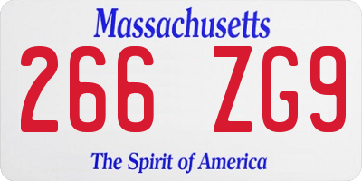 MA license plate 266ZG9