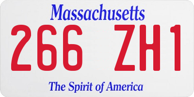 MA license plate 266ZH1