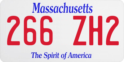 MA license plate 266ZH2