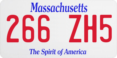 MA license plate 266ZH5