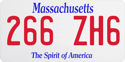 MA license plate 266ZH6