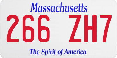 MA license plate 266ZH7