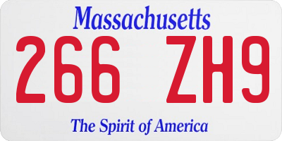 MA license plate 266ZH9