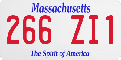 MA license plate 266ZI1