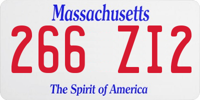 MA license plate 266ZI2
