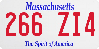 MA license plate 266ZI4