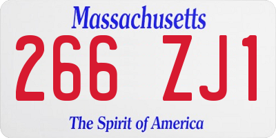 MA license plate 266ZJ1