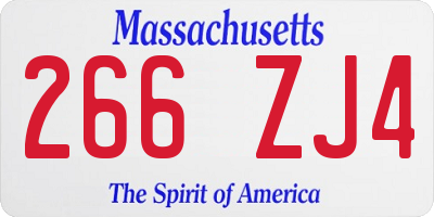MA license plate 266ZJ4