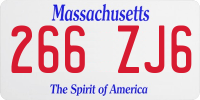 MA license plate 266ZJ6