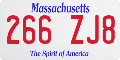 MA license plate 266ZJ8