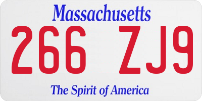 MA license plate 266ZJ9