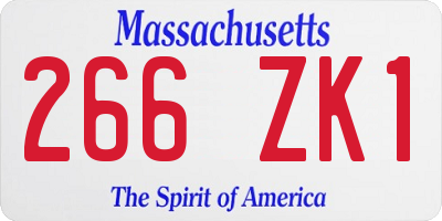 MA license plate 266ZK1
