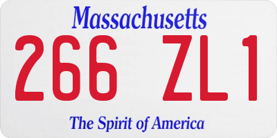 MA license plate 266ZL1