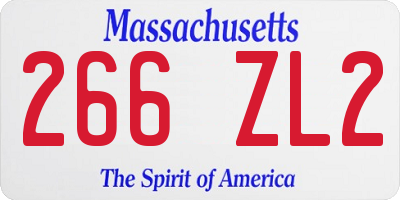 MA license plate 266ZL2