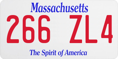 MA license plate 266ZL4