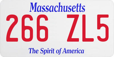 MA license plate 266ZL5