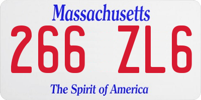 MA license plate 266ZL6