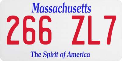 MA license plate 266ZL7