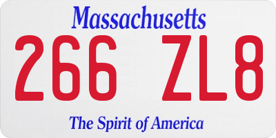 MA license plate 266ZL8