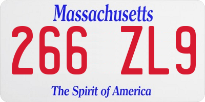 MA license plate 266ZL9