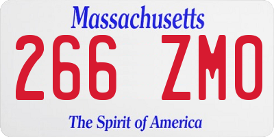 MA license plate 266ZM0