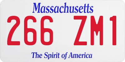 MA license plate 266ZM1