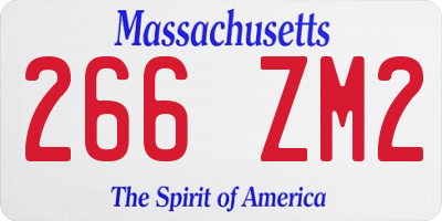 MA license plate 266ZM2