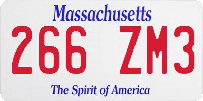 MA license plate 266ZM3