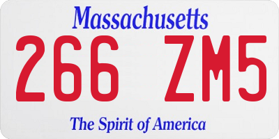 MA license plate 266ZM5