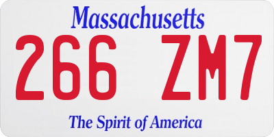MA license plate 266ZM7