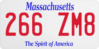 MA license plate 266ZM8