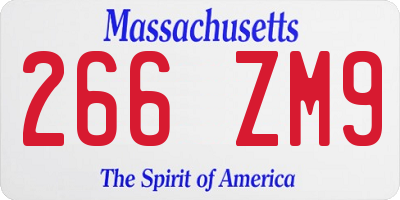 MA license plate 266ZM9