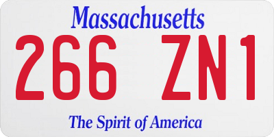 MA license plate 266ZN1