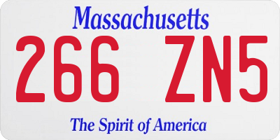 MA license plate 266ZN5