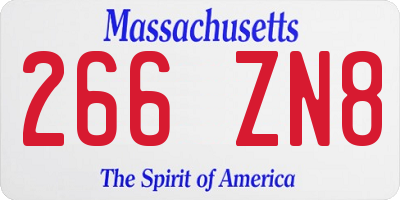 MA license plate 266ZN8