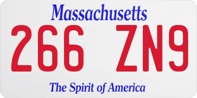 MA license plate 266ZN9