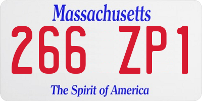 MA license plate 266ZP1
