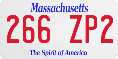 MA license plate 266ZP2