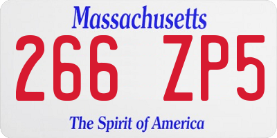 MA license plate 266ZP5