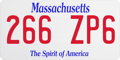 MA license plate 266ZP6