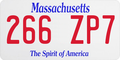 MA license plate 266ZP7